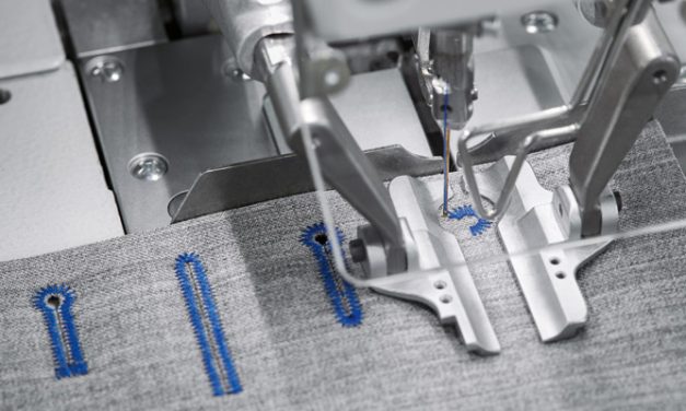 Durkopp makes automatic eyelet buttonholer with Festo