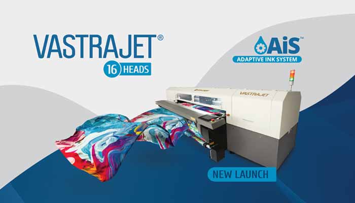 Colorjet to launch 16 Head Vastrajet® Digital Textile Printer with AiS™ at ITMA 2019