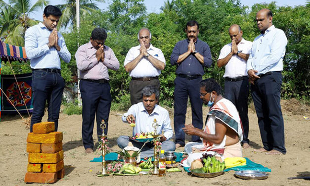 Foundation stone for Aditya Birla Public School laid at Pallipalayam, Tamil Nadu a major weaving and spinning hub by Grasim Industries Ltd.