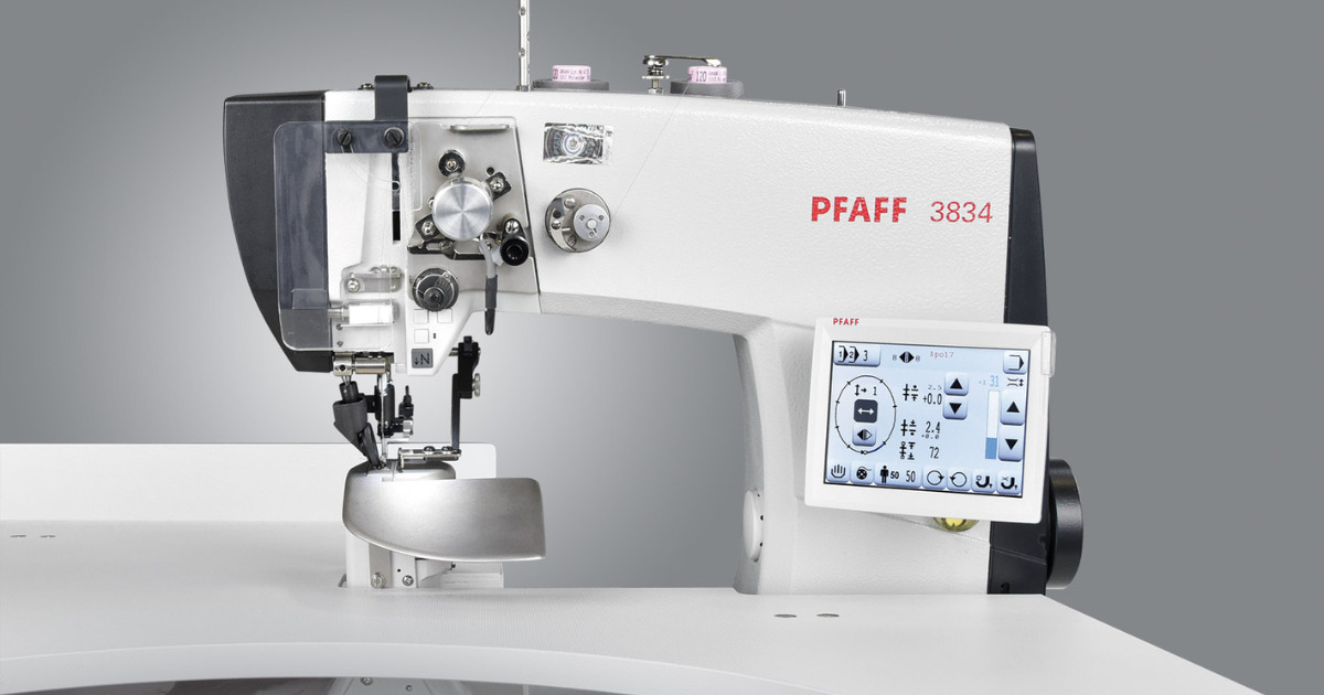 PFAFF 3834 New programmable sewing workplace for sleeve setting