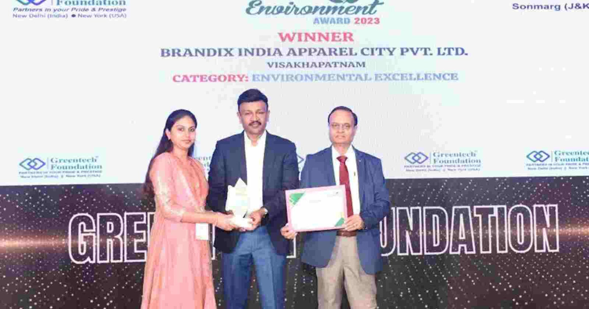 Brandix India Apparel City receives Greentech Environment Award for