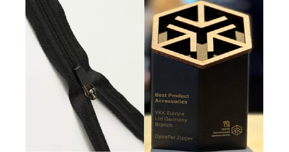YKK’s new DynaPel™ waterrepellant zipper wins best product in ISPO